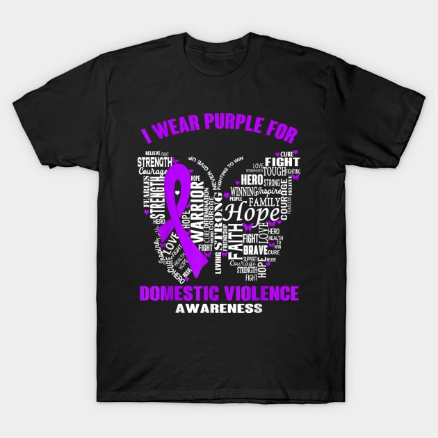 i wear purple for domestic violence awareness T-Shirt by sevalyilmazardal